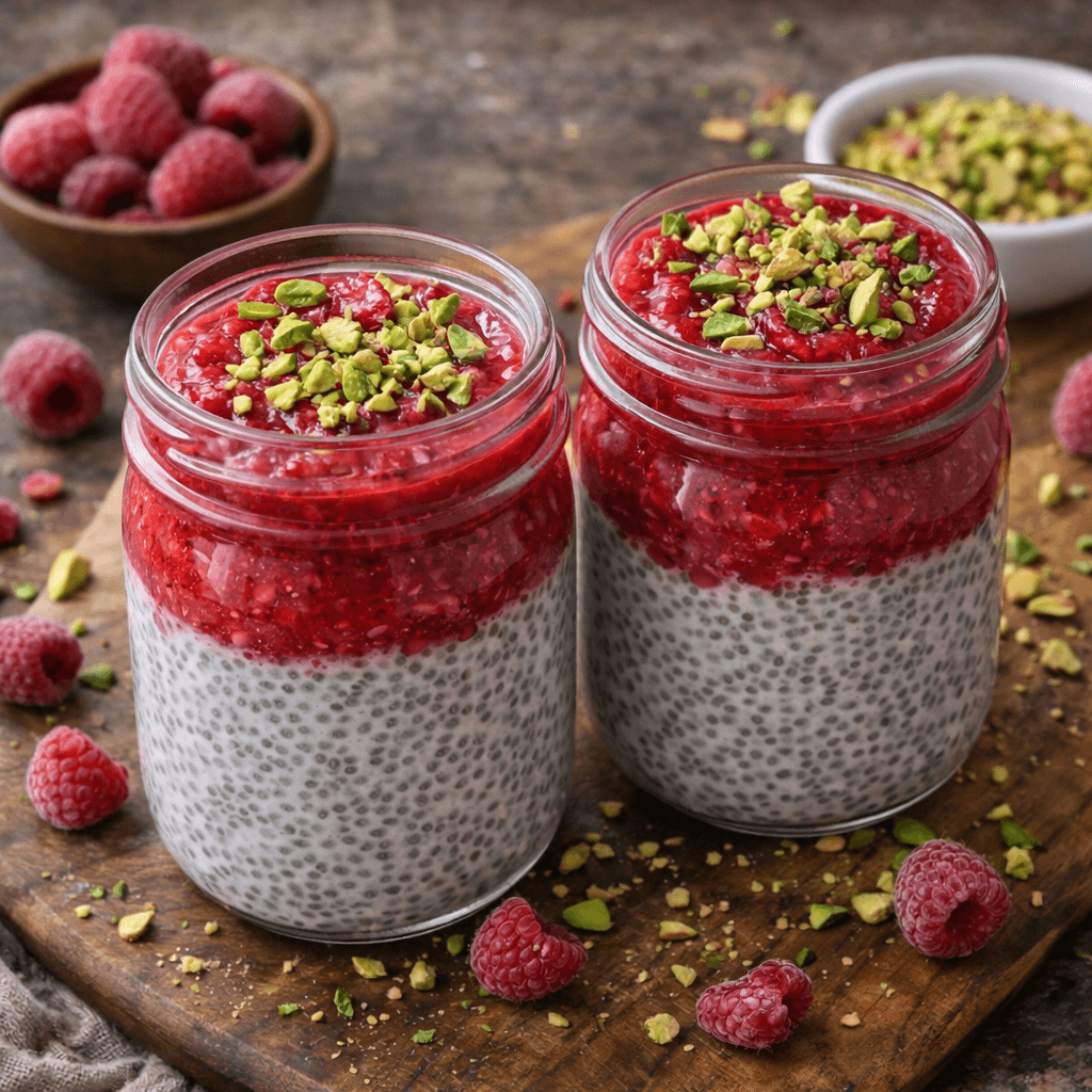 Chia Tohumlu ve Orman Meyveli Protein Puding