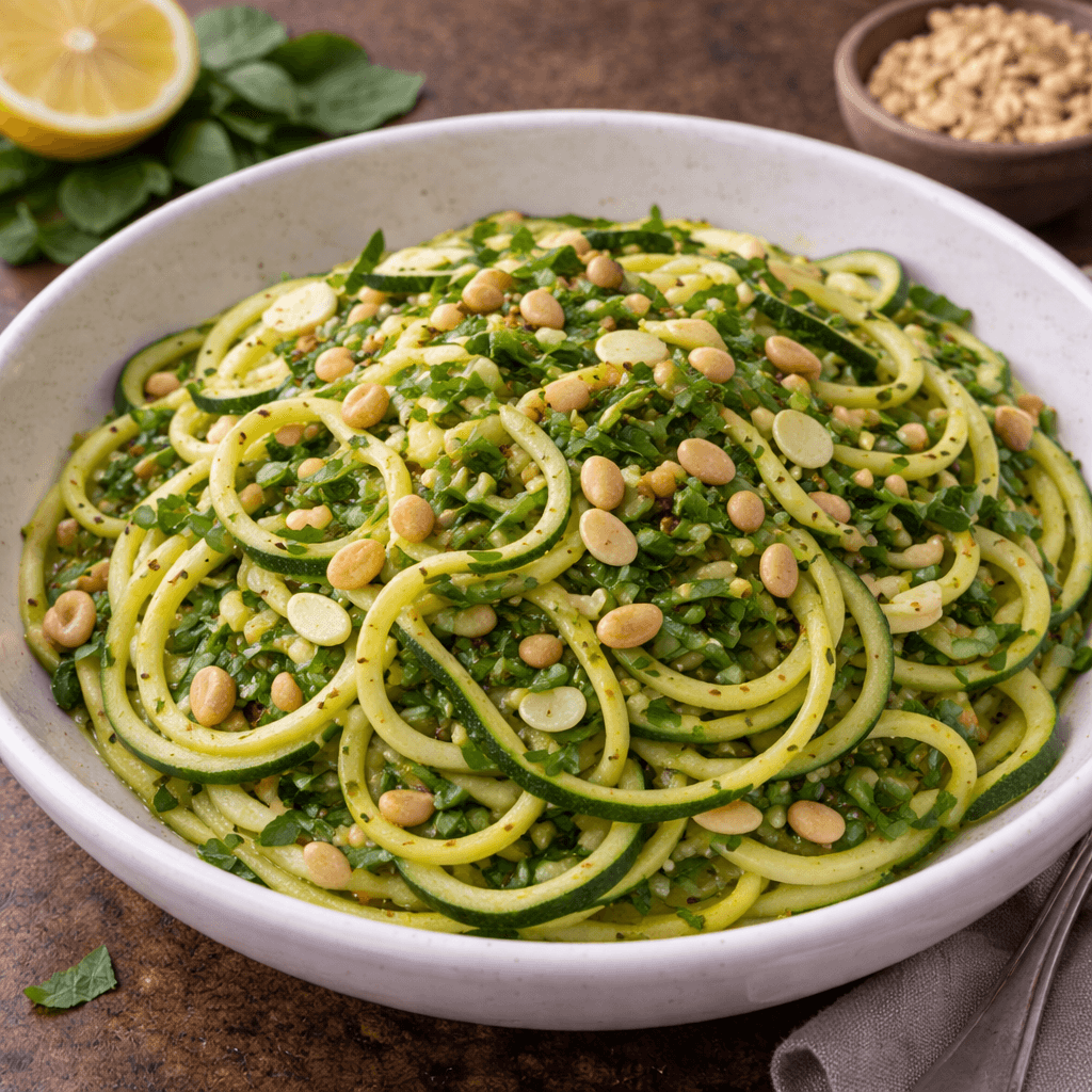 Fesleğenli ve Çam Fıstıklı "Al Dente" Kabak Spagetti - 1