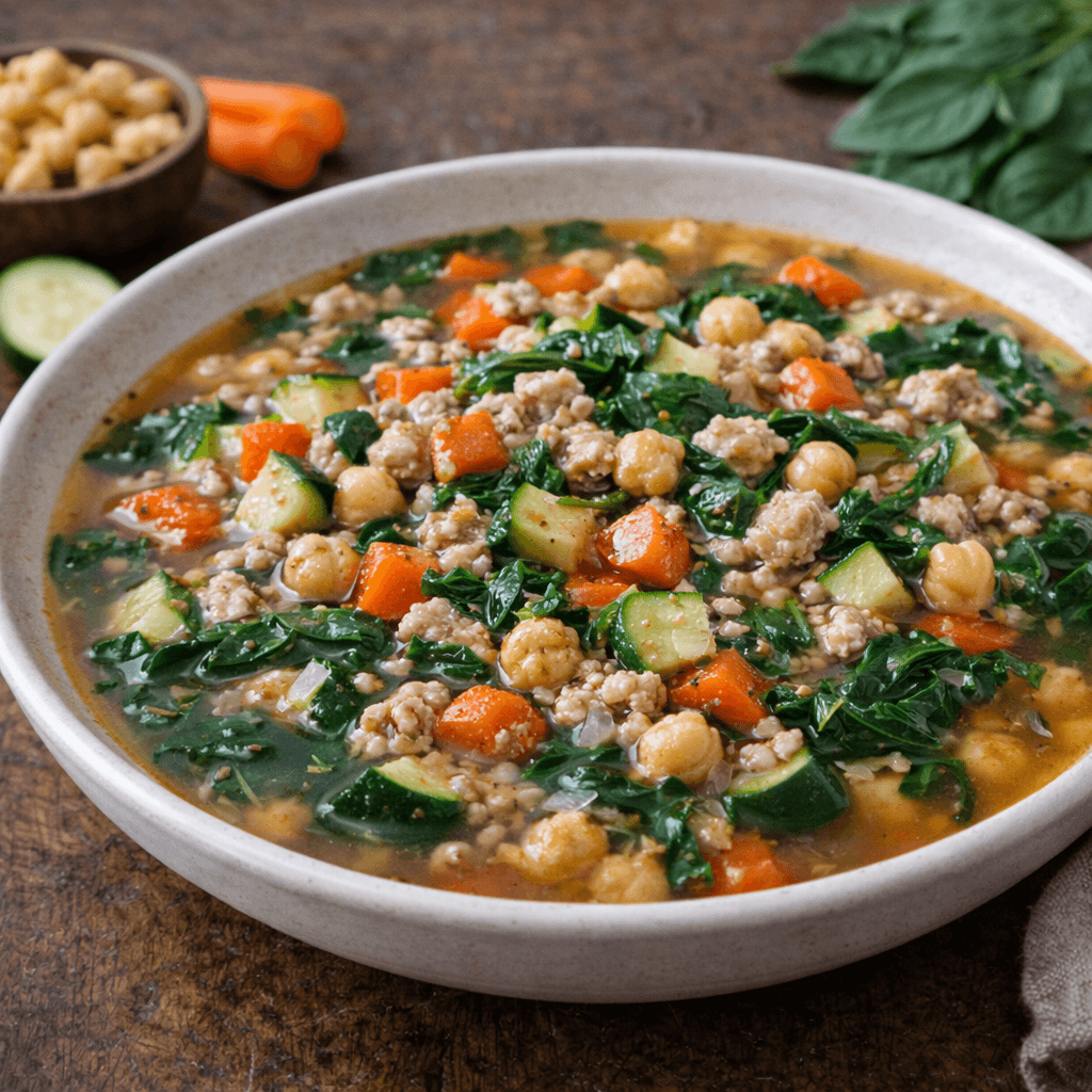 Sebzeli ve Hindili "Minestrone" Sporcu Çorbası - 1