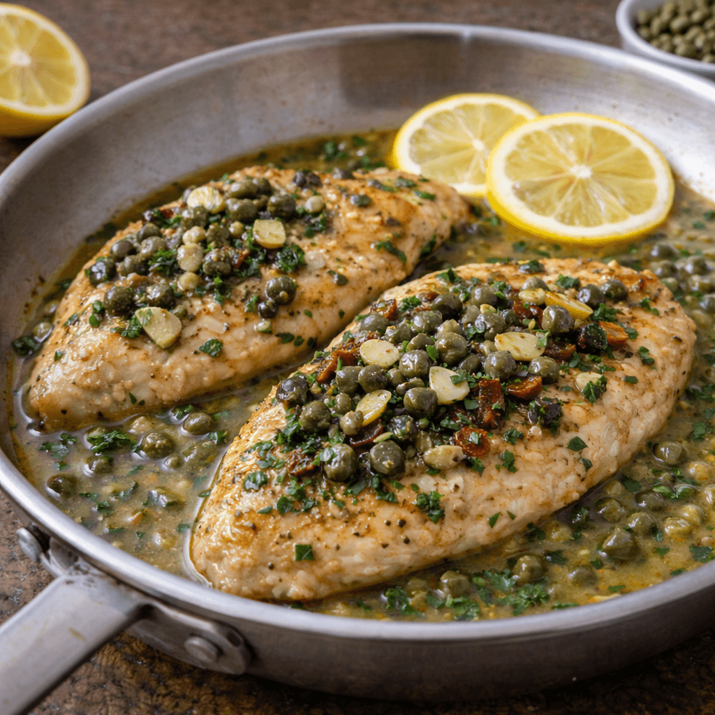 Limonlu ve Kaparili Tavuk "Piccata"