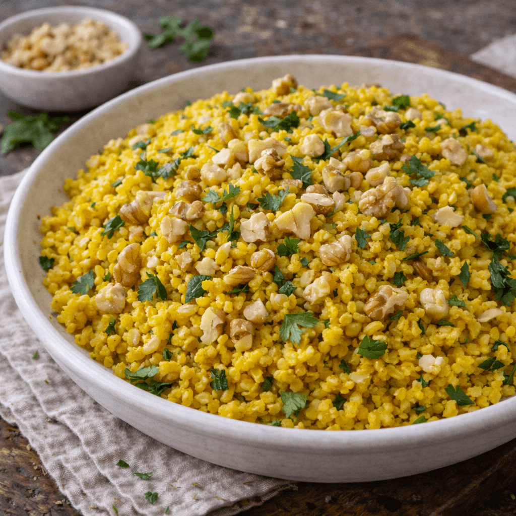 Zerdeçallı ve Cevizli Bulgur Pilavı - 1