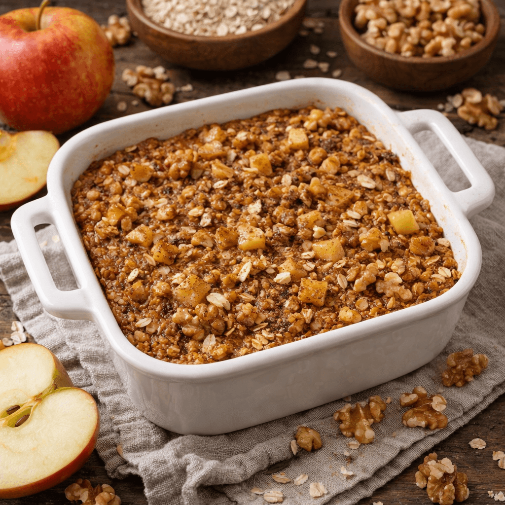 Yulaflı ve Elmalı Fırın Kahvaltı (Baked Oats)