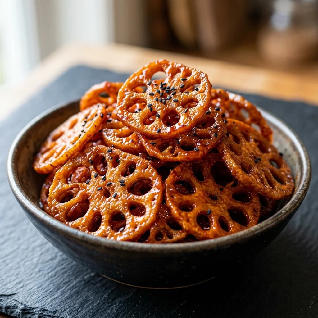 Gochujang Glazeli Lotus Kökü Cipsleri