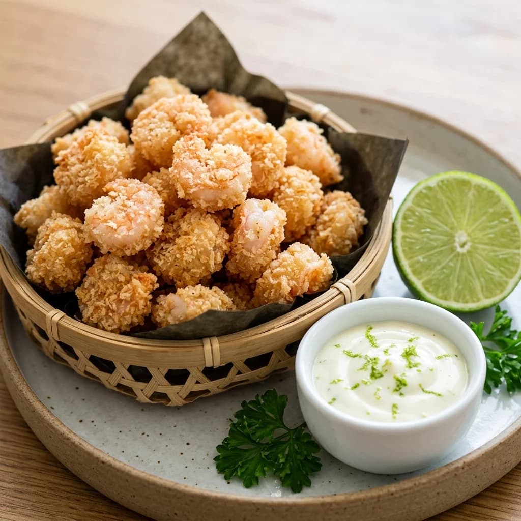 Panko Kaplı Karides Popcorn & Lime Aioli