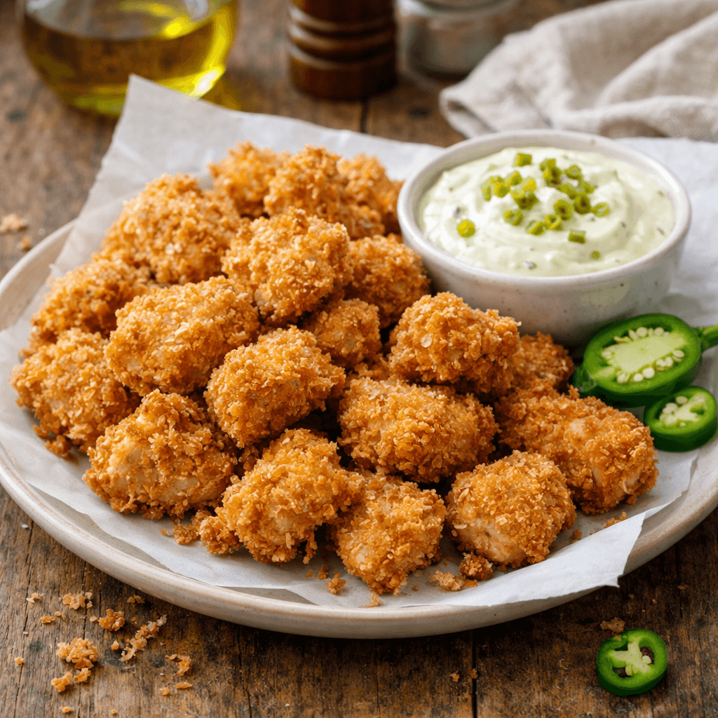 Jalapeño Aioli Soslu Çıtır Tavuk Lokmaları