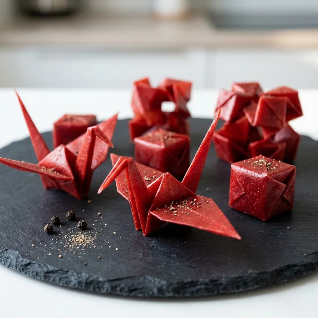Vakumda Dehidre Çilek "Leather" Origami
