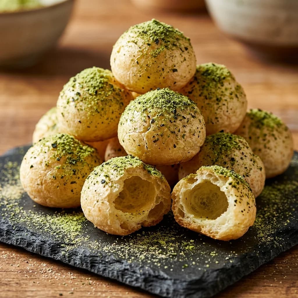 Wasabi ve Nori Tozlu Patates "Puffs"