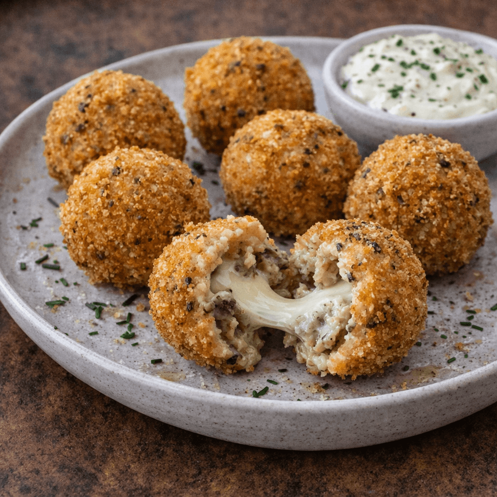 Trüf Aromalı Çıtır Risotto Topları (Arancini)