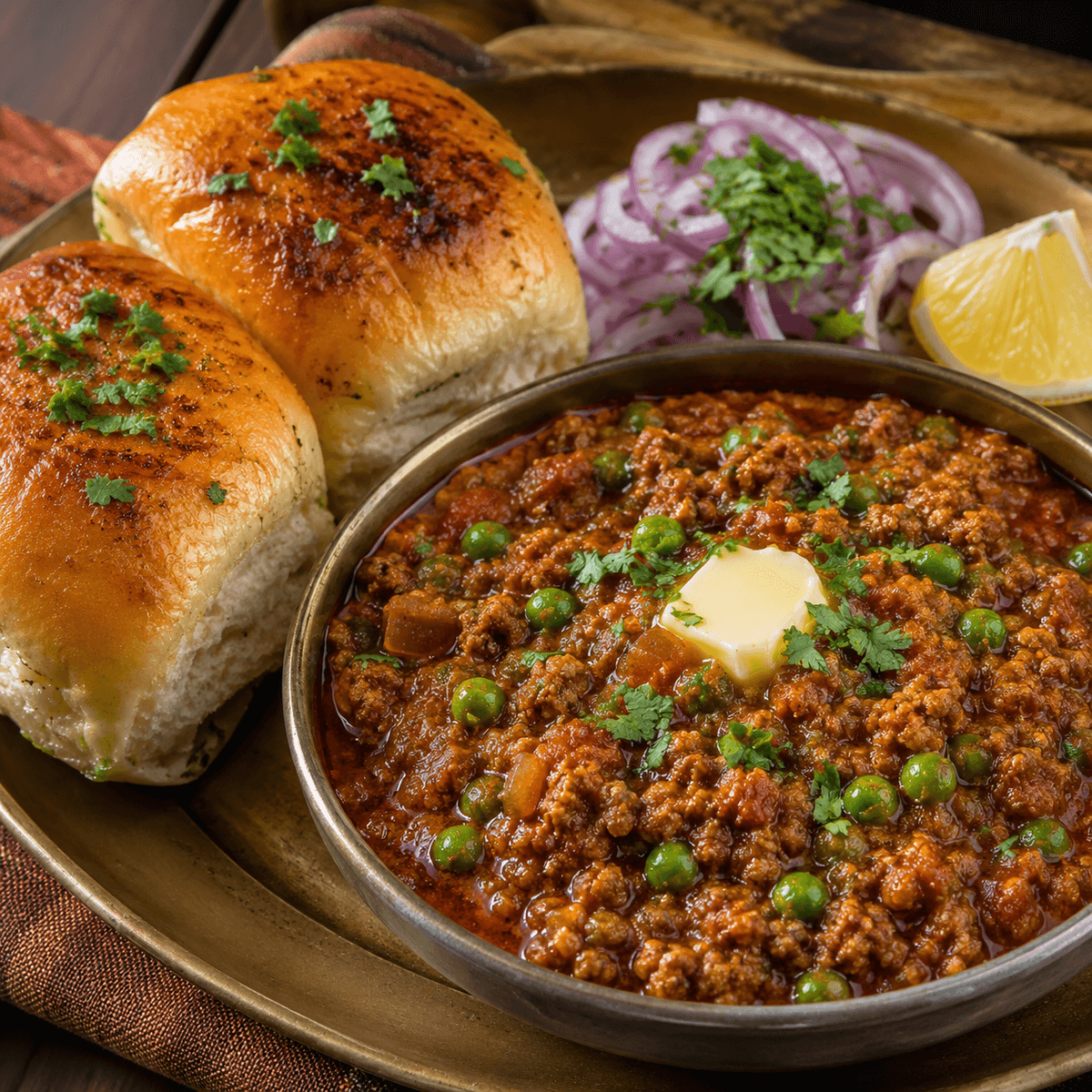 Baharatlı Kıymalı Keema Pav