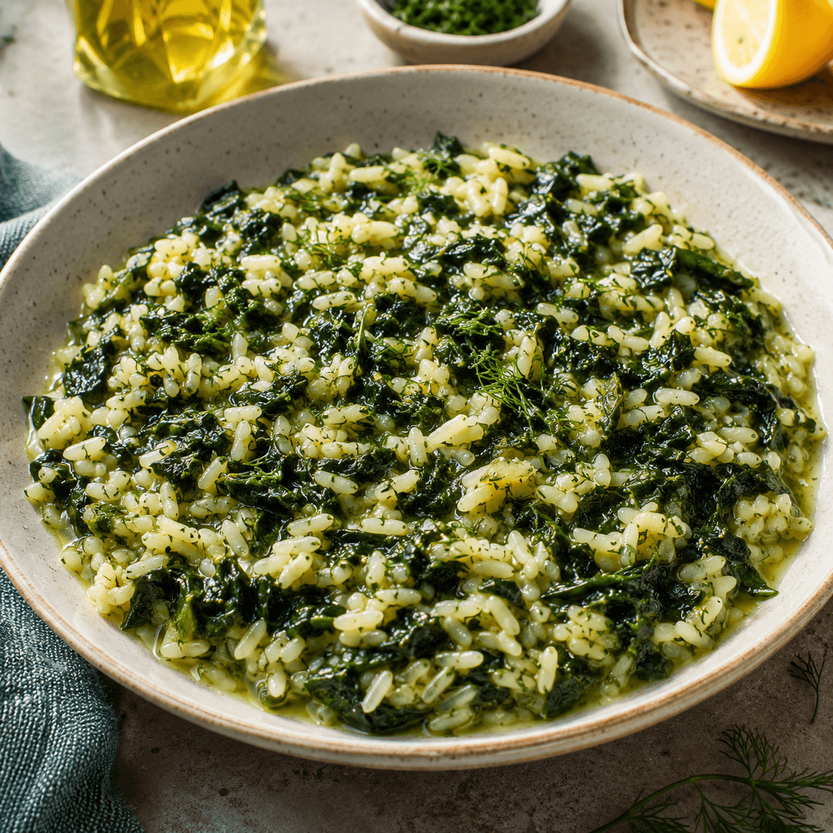 Ispanaklı Limonlu Spanakorizo