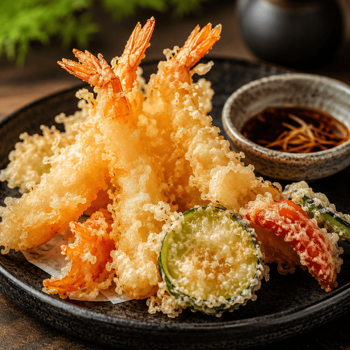 Soslu Çıtır Karidesli Tempura